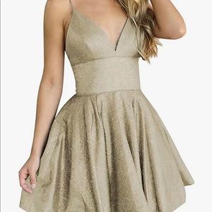 Sparkly Gold to Purple Homecoming Dress WITH POCKETS